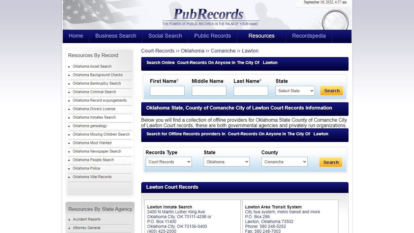 Lawton, Comanche County, Oklahoma Court Records